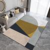 Abstract Mid-Century Geometric Living Room Carpet, Nude Pink Blue Yellow Gray Nursery Area Rug, Non-Slip Washable Low Pile Thin Print Soft Mat for Bedroom Entryway Hallway Office 4x6ft view 1
