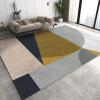 Abstract Mid-Century Geometric Living Room Carpet, Nude Pink Blue Yellow Gray Nursery Area Rug, Non-Slip Washable Low Pile Thin Print Soft Mat for Bedroom Entryway Hallway Office 4x6ft view 2