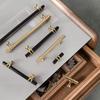 FJYDM 2 Packs Pulls Wardrobe Door Handle Simple Gold Drawer Handle A Variety of Specifications to Choose From-5CM-black (Color : Gold, Size : 30.9CM) view 3