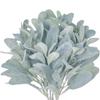 ALOEU Faux Lambs Ear Stems 5Pcs Flocked Artificial Greenery Solid Spray Rabbit Ear Leaves for Home Wedding DIY Craft view 1