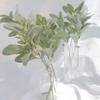 ALOEU Faux Lambs Ear Stems 5Pcs Flocked Artificial Greenery Solid Spray Rabbit Ear Leaves for Home Wedding DIY Craft view 2