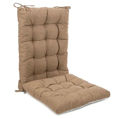 Algudbilt Rocking Chair Cushions Comfortable Tufted Seat Cushion Pads Non-Skid Backed Set of Backrest Cushion and Seat Bottom for Porch Rocker Adirondack Chair (Tan, Backrest-24X17,Bottom-17x17)