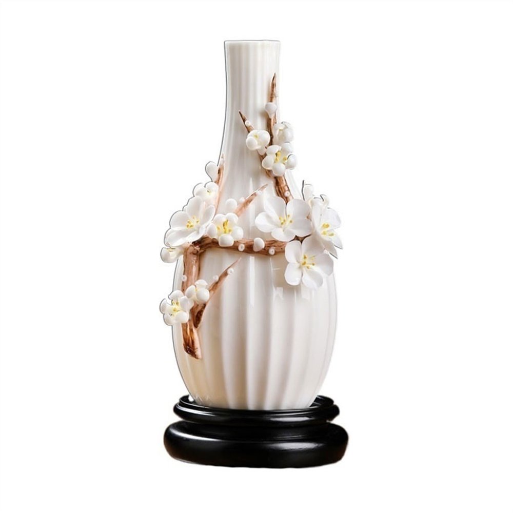 ENGENDER Vases for Arrangement Chinese Three-Dimensional Pear Flower Vase Living Room Porch Desktop Decoration Decorative Ceramic Vase with Base Decorative Vase