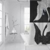 SHUODAOCO Black & White Swan Shower Curtains Hilma af Klint Aesthetic Bathroom Decor Set with Hooks Waterproof Polyester Fabric Shower Curtain Liner 72Wx72L view 3