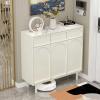 FAREWELL Entryway Shoe Rack Shoe Cabinet Entrance Hall Beige Style Entrance Cabinet Corridor Decorative Storage Cabinet Free Standing Shoe Cabinet (Size : 100cm) view 2