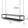Ceiling Wine Glass Rack, Hanging Wine Rack with Glass Holder and Shelf, Industrial Hanging Wine Bottle Holder with Height Adjustable Chain, Metal Ceiling Shelf for Bar Cafe Kitchen (Color : Black, S view 2