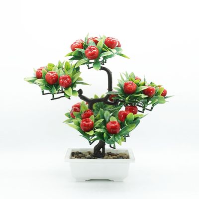 Aniaoie Artificial Apples Tree Potted 34CM Mini Faux Fruit Apples Tree Bonsai with Vase Yellow Fake Orange Plant Tree Desk Decoration Farmhouse Style Home Table Centerpiece,Apple