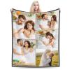 Jgksbqv Personalized Blankets for, Custom Blankets with Photo Names, Customized Gifts for Dad Mom Wife Husband Her Him Anniversary Wedding Couple, 5 Photos, 60"x91" view 1