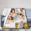 Jgksbqv Personalized Blankets for, Custom Blankets with Photo Names, Customized Gifts for Dad Mom Wife Husband Her Him Anniversary Wedding Couple, 5 Photos, 60"x91" view 2