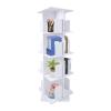 ZAWAYINE Rotating Bookshelf 4 Tier Bookcase Square Floor Standing 360 Rotating Stackable Storage Display Book Rack Shelf for Living Room Nursery Bedroom Study Office (White) view 1