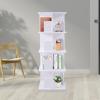 ZAWAYINE Rotating Bookshelf 4 Tier Bookcase Square Floor Standing 360 Rotating Stackable Storage Display Book Rack Shelf for Living Room Nursery Bedroom Study Office (White) view 2