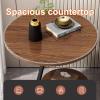 BABLO Round Coffee Table Double Layer Thickened Plate, Stable Structure, Easy to Assemble, Living Room Sofa Furniture, for Living Room,Apartment,Offices (Color : Black, Size : Small) view 2