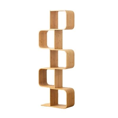 SYRIS Independent Bookshelf Creative Bookshelf Large-Capacity Multi-Layer Bookcase Bamboo Simple Storage Rack Office Green Plant Flower Rack Organizer