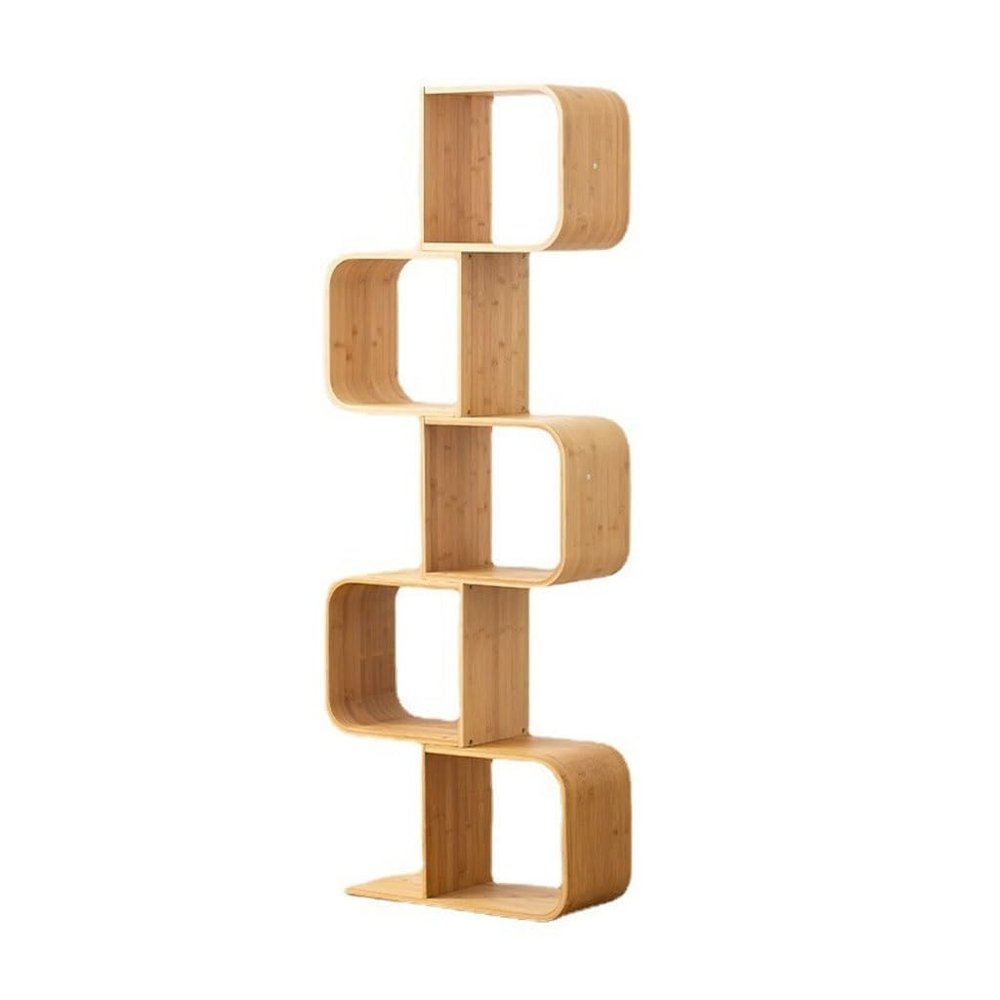 SYRIS Independent Bookshelf Creative Bookshelf Large-Capacity Multi-Layer Bookcase Bamboo Simple Storage Rack Office Green Plant Flower Rack Organizer