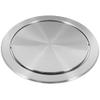 ALOEU Modern Silver Recessed Round Trash Can Lid with Flip Top Closure for Kitchen Bathroom view 1