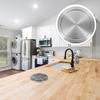 ALOEU Modern Silver Recessed Round Trash Can Lid with Flip Top Closure for Kitchen Bathroom view 2