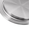 ALOEU Modern Silver Recessed Round Trash Can Lid with Flip Top Closure for Kitchen Bathroom view 3