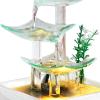 Ultrawave Small Fountain Office Desktop Ornaments, Living Room Fountain, Women's Ceramic Glass Water Ornaments, Ceramic Desktop Fountain Indoor Fountain (Color : C) view 3