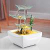 Ultrawave Small Fountain Office Desktop Ornaments, Living Room Fountain, Women's Ceramic Glass Water Ornaments, Ceramic Desktop Fountain Indoor Fountain (Color : C) view 4