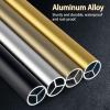 YANBI Closet Rod Aluminum Alloy Closet Rod with End Supports, Heavy Duty Closet Hanging Rods Round Tension Bar, Wardrobes Bathroom Curtain Closet Pole (Color : Champagne, Size : 80cm(31 1/2") Length) view 3