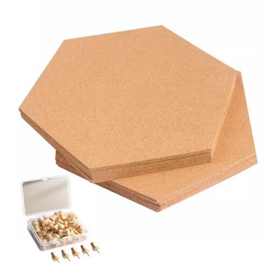 Cork Roll Hexagon Cork Board 1/4inch Thick, Self-Adhesive Cork Underlayment Not Easy to Break, for Wall Decorative Livingroom (Color : 6mm, Size : 11.81x10.23x5.90in/10pcs)