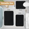 Buganda Memory Foam Bathroom Rugs 2 Pieces, Bath Rug Size 36x24 and Contour Rug U-Shaped Size 24x20 in Black, 2 Item Bundle view 3