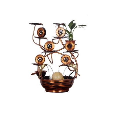 AMONG Tabletop Fountains Tabletop Fountain Copper Retro Water Fountain Desktop Waterfall Fountain Home Living Room Desktop Ornament Indoor Waterfall Feature