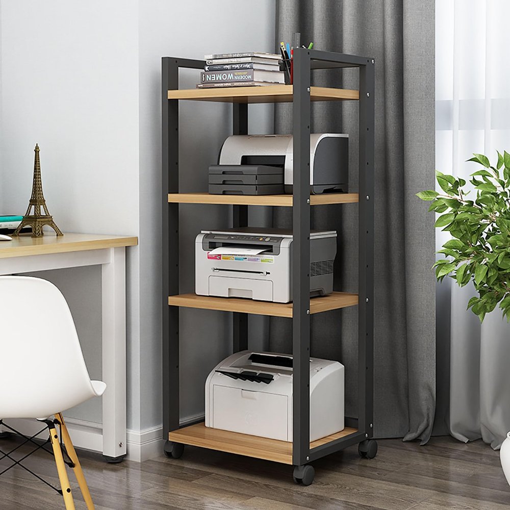 JIAHESHYP 4-Shelf Removable AV Media Rack, CD Audio Cabinet, Amplifier Rack, AV Equipment Shelf for Stores and Offices (Color : B)
