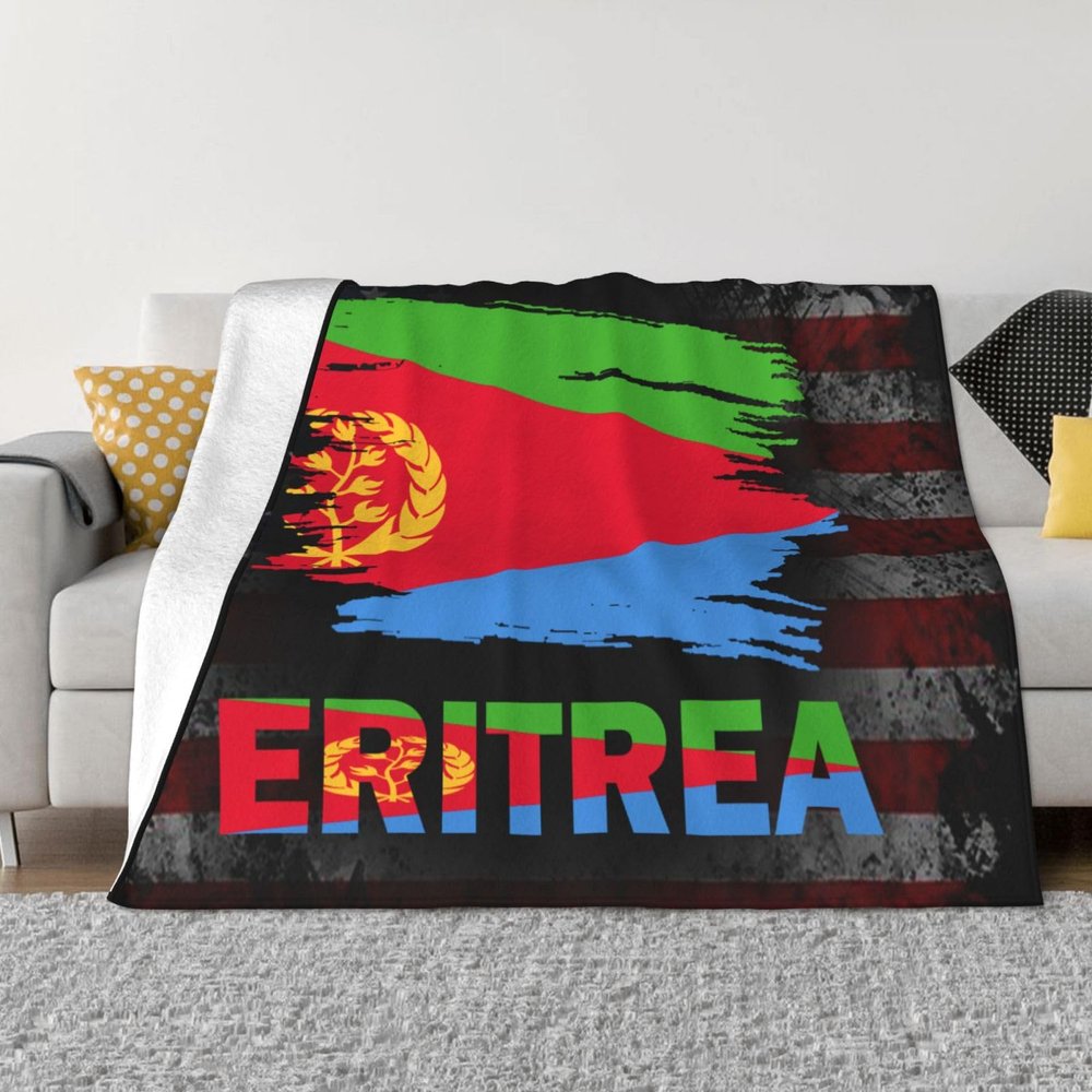 Rqwaaed Vintage Eritrea Flag Cozy Up with Our Ultra-Soft Fleece Blanket - Perfect for Home and Travel 60"x50"