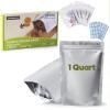60pcs 1 Quart Mylar Bags for Food Storage with Oxygen Absorbers 400cc and Labels, Extra Thick 10 Mil - 7x10 Inch Zipper Pouches Resealable for Long Term Food Container Sets - Heat Sealable view 1