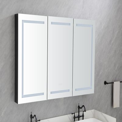 48in.W x 30 in. H Bathroom Mirror Medicine Cabinet - Wooden Door Medicine Cabinets for Bathroom, Wall Mounted Recessed or Surface, Bathroom Mirror with Storage