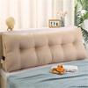CWECO Headboard Pillow Rest Reading,Reading Pillow,Large Backrest Wedge Pillow with Pocket & Removable Cover (Light Beige 120cm/47.2inch) view 2