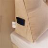 CWECO Headboard Pillow Rest Reading,Reading Pillow,Large Backrest Wedge Pillow with Pocket & Removable Cover (Light Beige 120cm/47.2inch) view 3