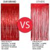Valentines Day Keyali 2 Pack 3.3 * 8.3 ft Foil Curtain Metallic Tinsel Fringe Curtains Photo Booth Props Backdrop for Birthday Wedding Engagement Baby Shower Christmas Holiday Celebration Partyl,Red view 3