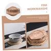 BESTOYARD 8 Pcs Stone Pot Holder Wooden Multi-Function Casserole Holder Wear-Resistant Pot Mat Hot Pads for Countertops Trivet Kitchen Pot Holder Tripod Reusable Pot Holder Tray Bibimbap, mediumx4pcs view 3