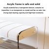 ESRADA Ottoman Foot Rest/Shoe Bench Light Luxury Creative Shoe Changing Stool Transparent Acrylic Bench Bedroom Cloakroom Simple Home Door Wearing Shoe Stool Shoe Bench blue-100CM view 3