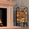 Fire Beauty Firewood Rack Log Holder,Log Storage Holder,Storage Rack,Firewood Stacker for Fireplace Indoor Outdoor(Small) view 2