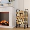 Fire Beauty Firewood Rack Log Holder,Log Storage Holder,Storage Rack,Firewood Stacker for Fireplace Indoor Outdoor(Small) view 3