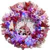 XL Handmade Valentines Gnome Hearts Ribbon Prelit Wreath 26 ins LED view 1