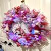XL Handmade Valentines Gnome Hearts Ribbon Prelit Wreath 26 ins LED view 2