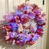 XL Handmade Valentines Gnome Hearts Ribbon Prelit Wreath 26 ins LED view 3