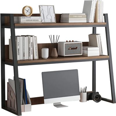 2-Tier Multipurpose Countertop Hutch Bookshelf, Ladder Bookcase for Computer Desktop, Multi-Function Storage Display Shelf Organizer Rack for Home Dorm Office Supplies (Size : 55CM)
