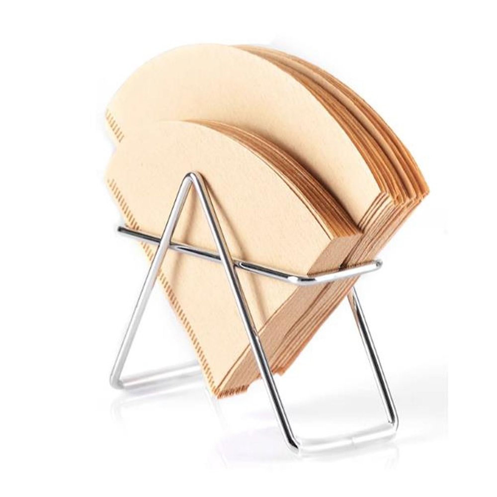 Coffee Filter Holder Cone Shape Coffee Filter Holder, Coffee Paper Rack Stand, Metal Coffee Filter Container Stand, Coffee Bar Accessories Paper Towel Napkin Holder for Cone Square Fan Shaped Filter C