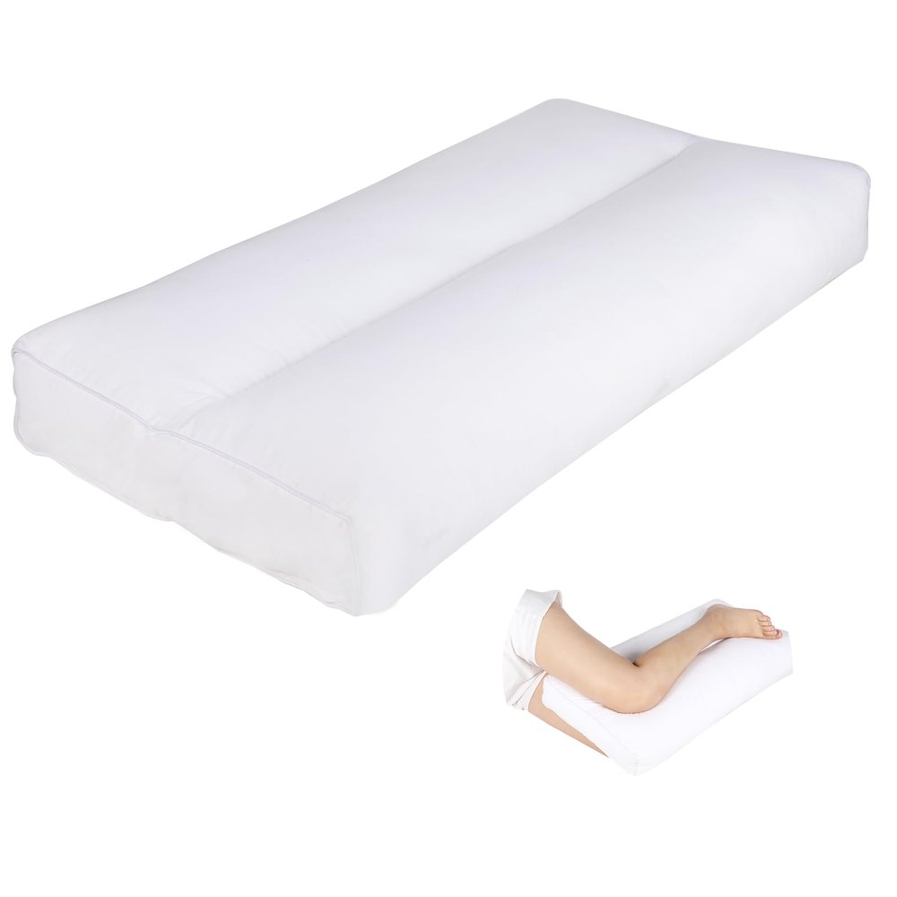 MINUPWELL Knee Pillow for Side Sleepers, 5" Leg Pillow for Side Sleeping, 100% Cotton Fabric Pillow for Between Knees While Sleeping - High Support Alternative for Relieving Leg, Back, and Knee Pain