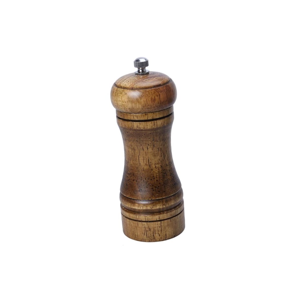 Cabilock Pepper 5 Inch Capstan Wood Pepper Mill Stainless Steel Screw