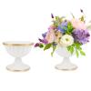 AZXTOPSEZ White Flower Vases for Centerpieces: Small Urn Vase 3.7 Inch Wedding Compote Bowl Metal Pedestal Vase for Table Party Event Set of 2 view 1