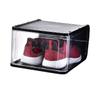 OFFSCH 5pcs Stackable Transparent Shoe Storage Boxes Small Dustproof Organizer for Home Bedroom Thicken Plastic Containers with Breathable Design Black view 1