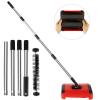 BS Carpet Floor Sweeper with Horsehair Manual Carpet Sweeper Cleaner Non-Electric Carpet Broom Sweeper Efficient Hand Push Carpet Sweeper Rug Roller Brush Push for Cleaning Pet Hair Loose Debris Lint view 2