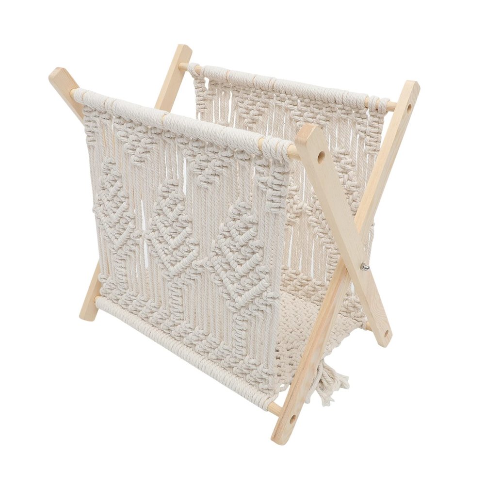 Ciieeo Rack Storage Basket Large Magazine Rack Rustic Book Holder Woven Magazine Holder