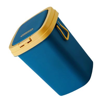 Ciieeo Trash Can with Lid Type Waste Paper Basket for Home Kitchen and Bathroom Deep Sea Blue Practical and Convenient Design